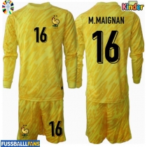 Frankreich Mike Maignan #16 Torwart Heimtrikotsatz Kinder EM 2024 Langarm (+ Kurze Hosen)